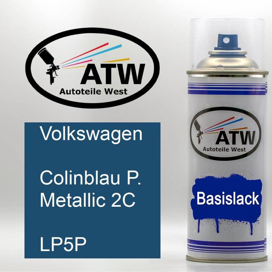 Volkswagen, Colinblau P. Metallic 2C, LP5P: 400ml Sprühdose, von ATW Autoteile West.